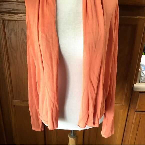 NWT Ann Klein Orange Open Semi-Sheer Cardigan Sweater - M - Picture 4 of 10